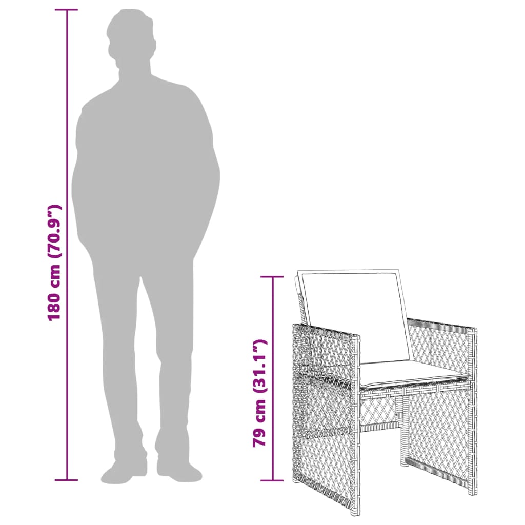 Set Mobilier De Grădină Cu Perne 15 Piese Poliratan