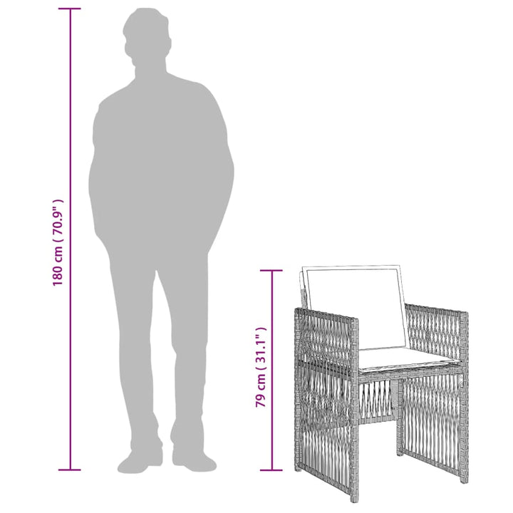 Set Mobilier De Grădină Cu Perne 11 Piese Poliratan