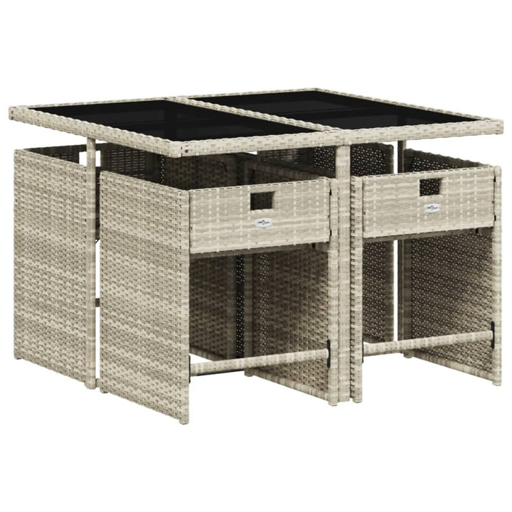 Set Mobilier De Grădină Cu Perne, 5 Piese Poliratan
