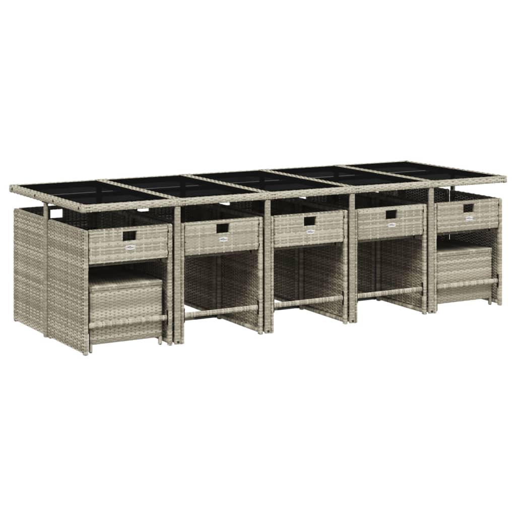 Set Mobilier De Grădină Cu Perne 15 Piese Poliratan