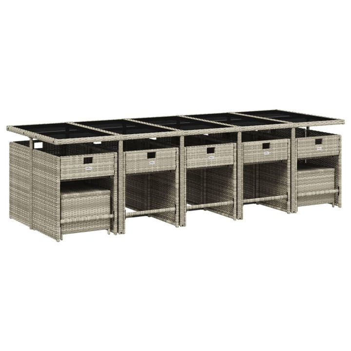 Set Mobilier De Grădină Cu Perne 15 Piese Poliratan