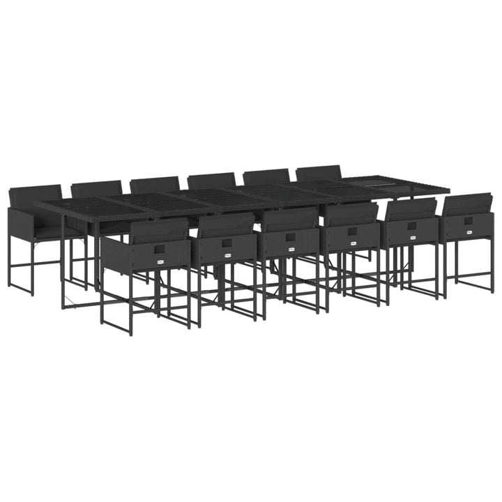 Set De Masă Pentru Grădină, 9 Piese, Cu Perne, Bej, Poliratan