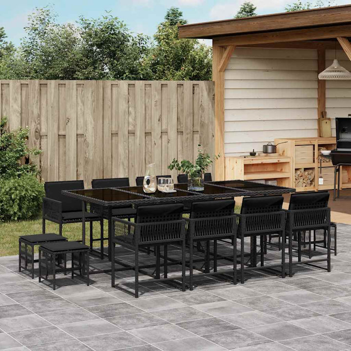 Set Mobilier De Grădină Cu Perne, 13 Piese, Bej, Poliratan
