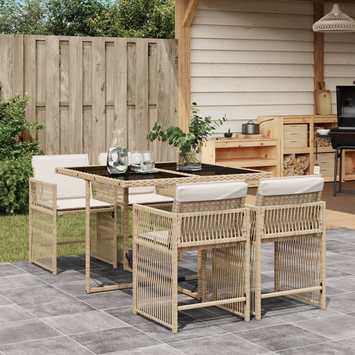 Set Mobilier De Exterior Cu Perne, 11 Piese, Negru, Poliratan