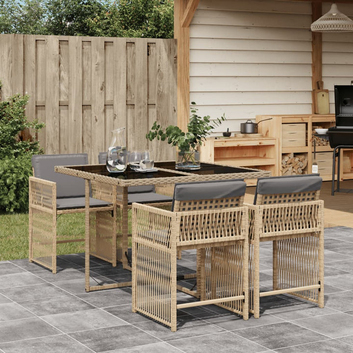 Set Mobilier De Exterior Cu Perne, 11 Piese, Negru, Poliratan