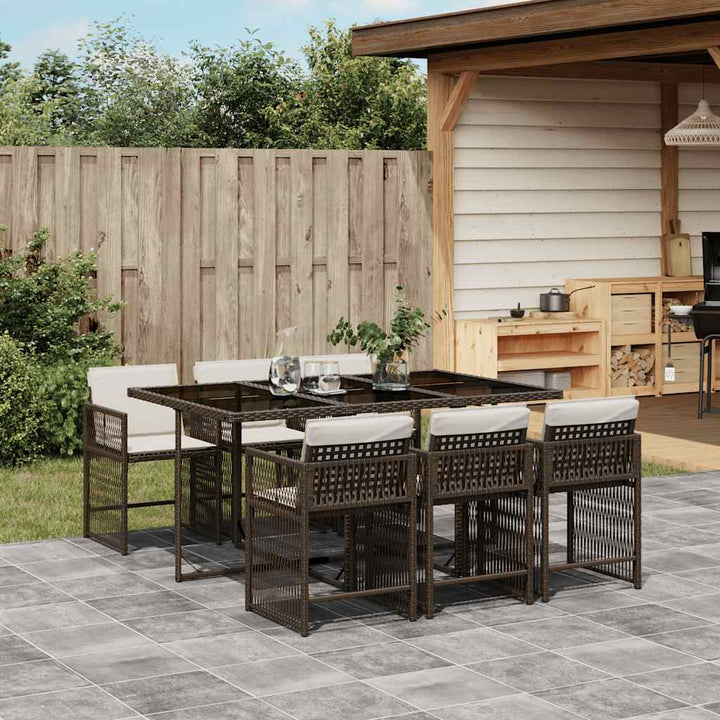 Set Mobilier De Exterior Cu Perne, 11 Piese, Negru, Poliratan