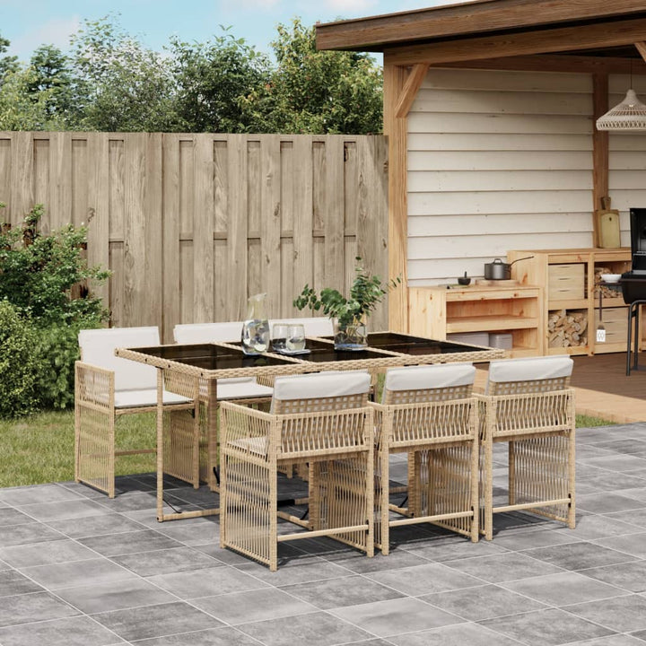 Set Mobilier De Exterior Cu Perne, 11 Piese, Negru, Poliratan