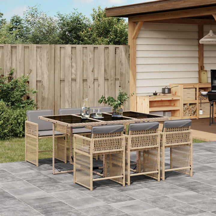 Set Mobilier De Exterior Cu Perne, 11 Piese, Negru, Poliratan