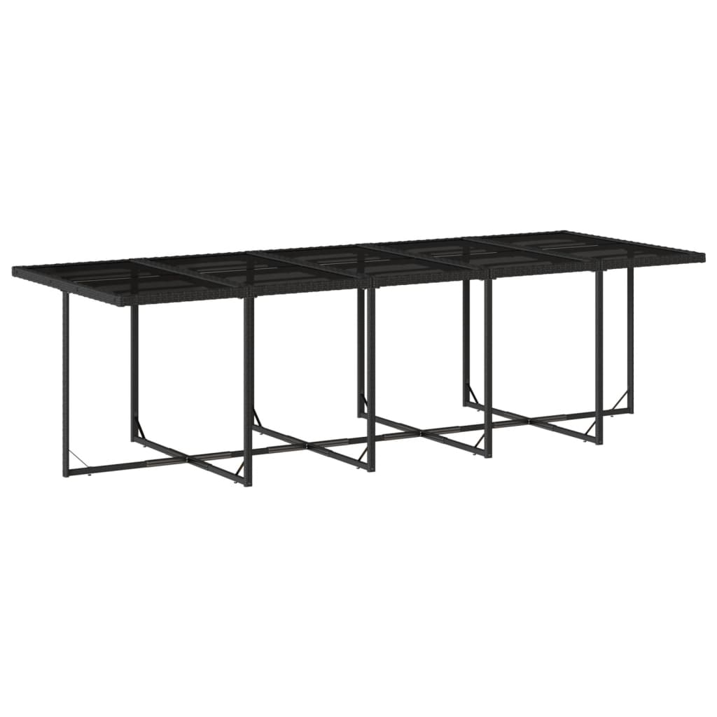 Set Mobilier De Exterior Cu Perne, 11 Piese, Negru, Poliratan
