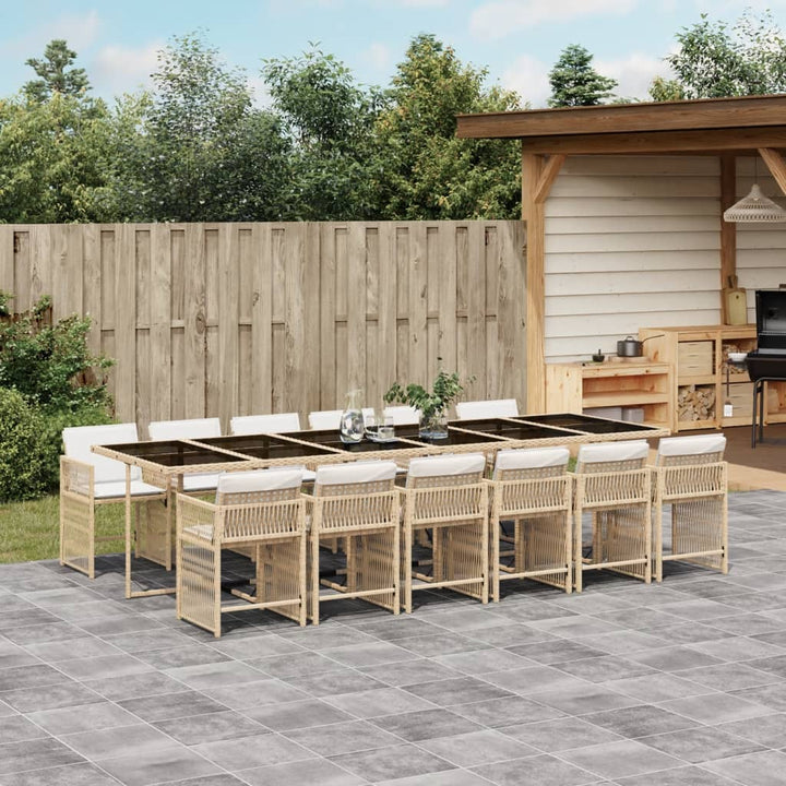 Set Mobilier De Exterior Cu Perne, 11 Piese, Negru, Poliratan
