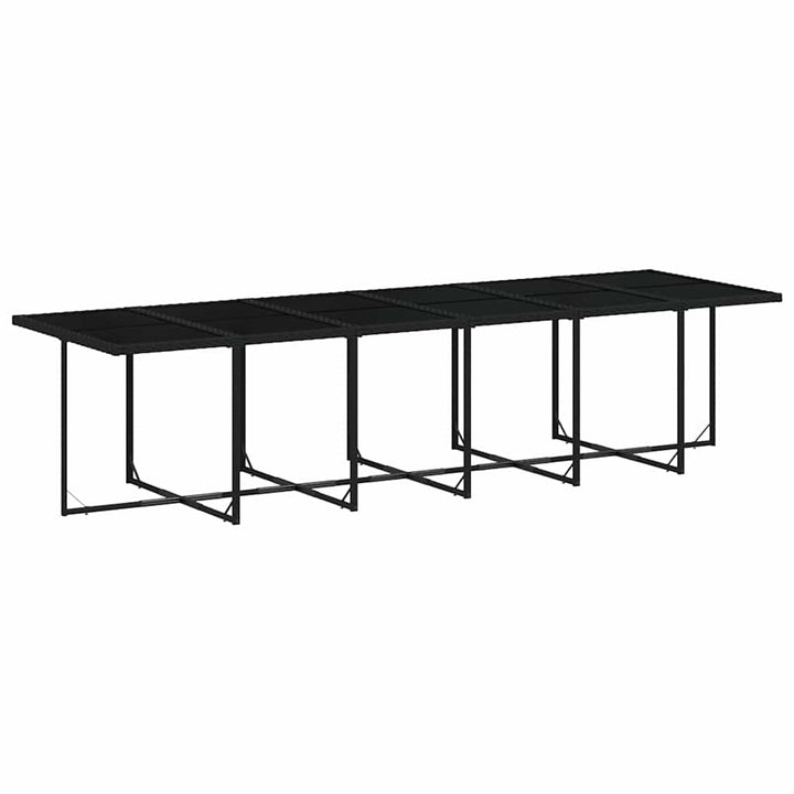 Set Mobilier De Grădină Cu Perne, 17 Piese, Negru, Poliratan