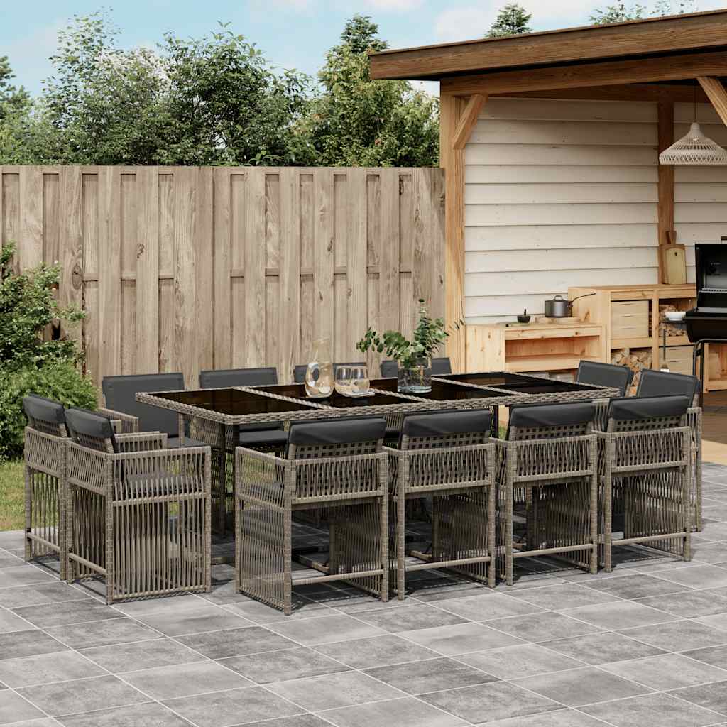 Set Mobilier De Grădină Cu Perne, 9 Piese, Negru, Poliratan