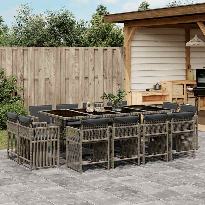 Set Mobilier De Grădină Cu Perne, 9 Piese, Negru, Poliratan