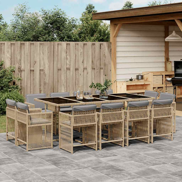 Set Mobilier De Grădină Cu Perne, 9 Piese, Negru, Poliratan