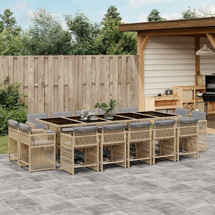 Set Mobilier De Grădină Cu Perne, 9 Piese, Negru, Poliratan