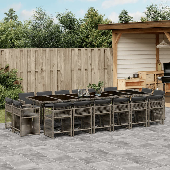 Set Mobilier De Grădină Cu Perne, 9 Piese, Negru, Poliratan