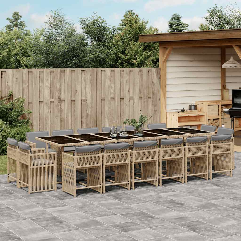 Set Mobilier De Grădină Cu Perne, 9 Piese, Negru, Poliratan