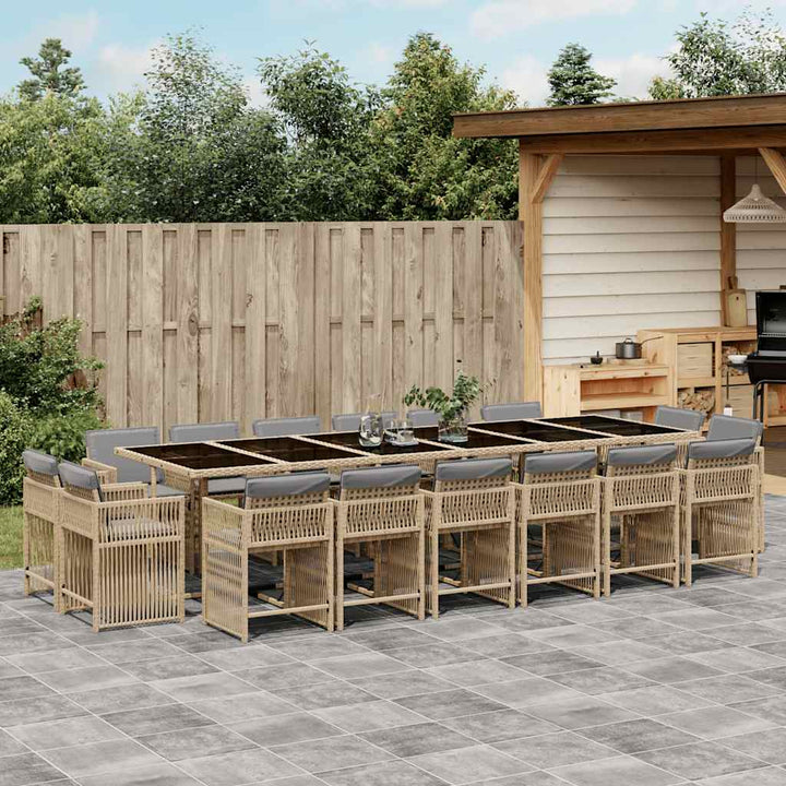 Set Mobilier De Grădină Cu Perne, 9 Piese, Negru, Poliratan