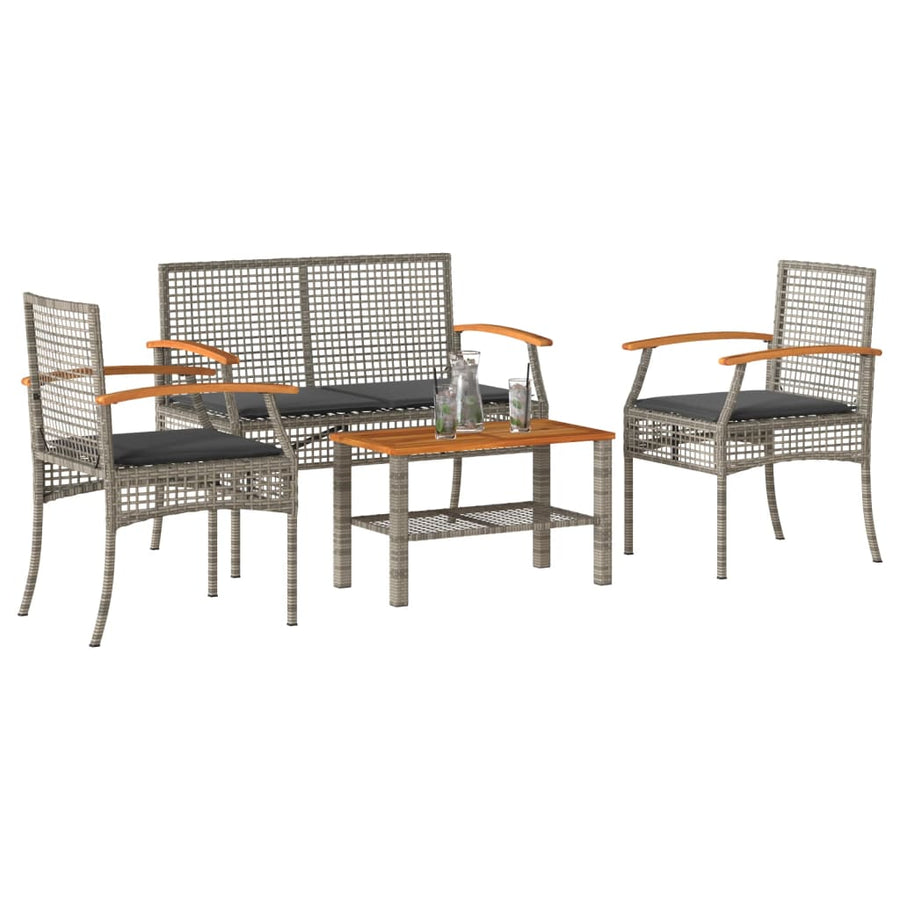 Set Mobilier De Grădină Cu Perne, 4 Piese, ,
