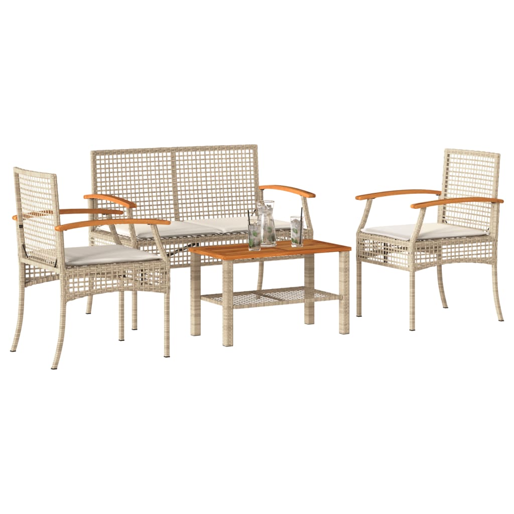 Set Mobilier De Grădină Cu Perne, 4 Piese, ,