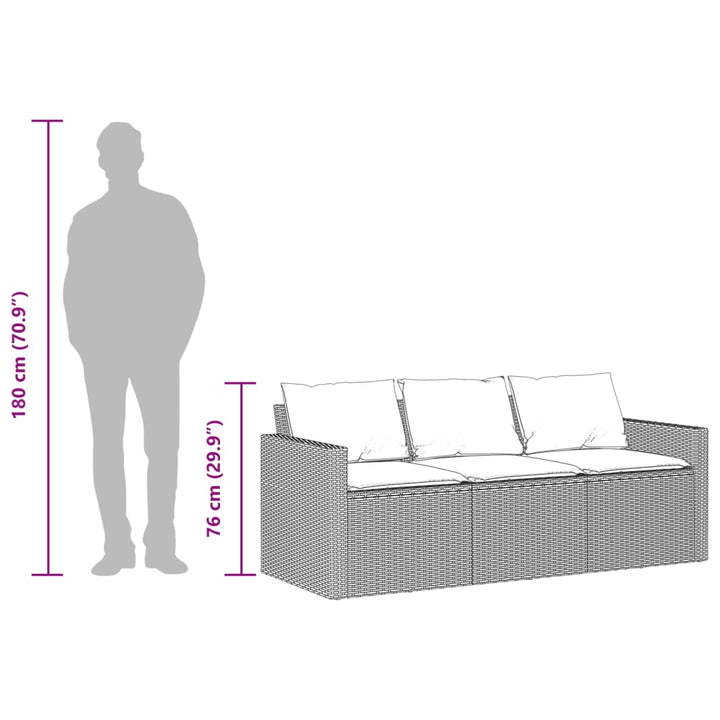 Set Mobilier De Grădină Cu Perne, 2 Piese, Negru, Poliratan
