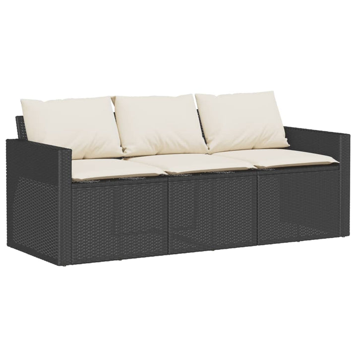 Set Mobilier De Grădină Cu Perne, 2 Piese, Negru, Poliratan