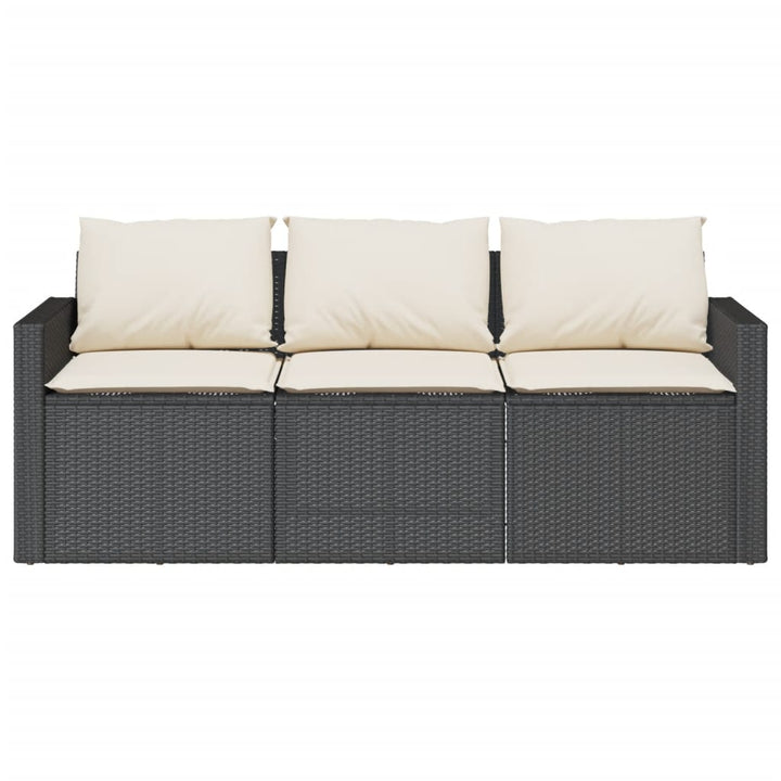 Set Mobilier De Grădină Cu Perne, 2 Piese, Negru, Poliratan