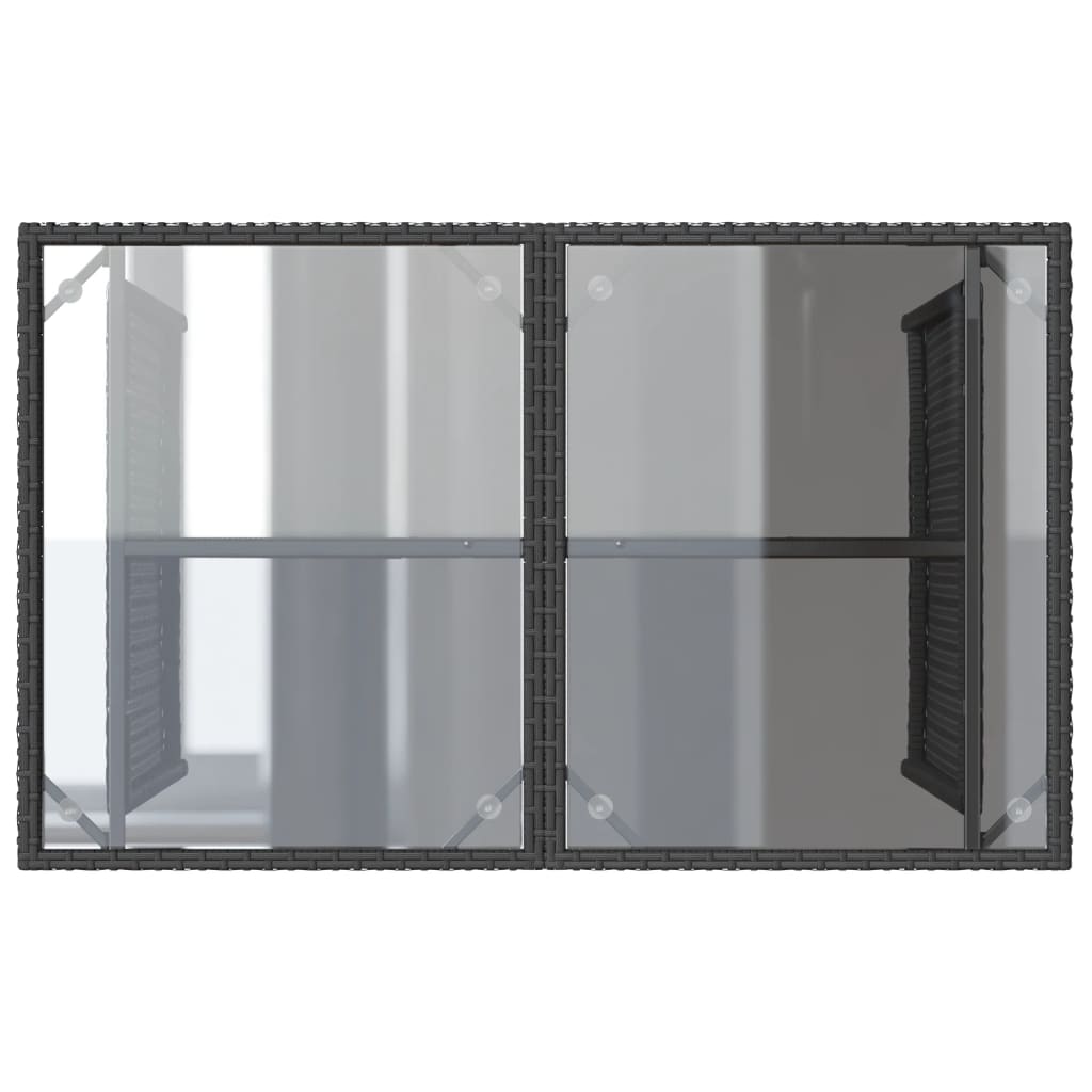 Set Mobilier De Grădină Cu Perne, 2 Piese, Negru, Poliratan
