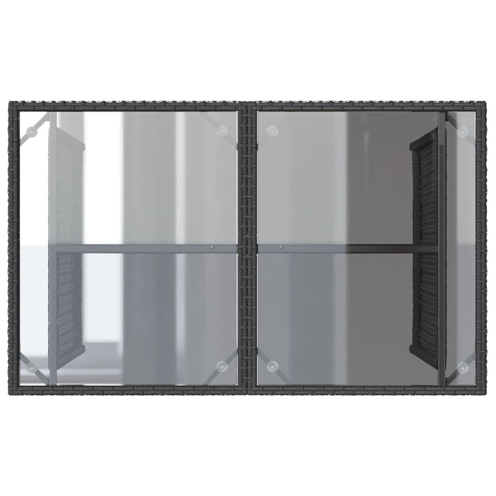 Set Mobilier De Grădină Cu Perne, 2 Piese, Negru, Poliratan