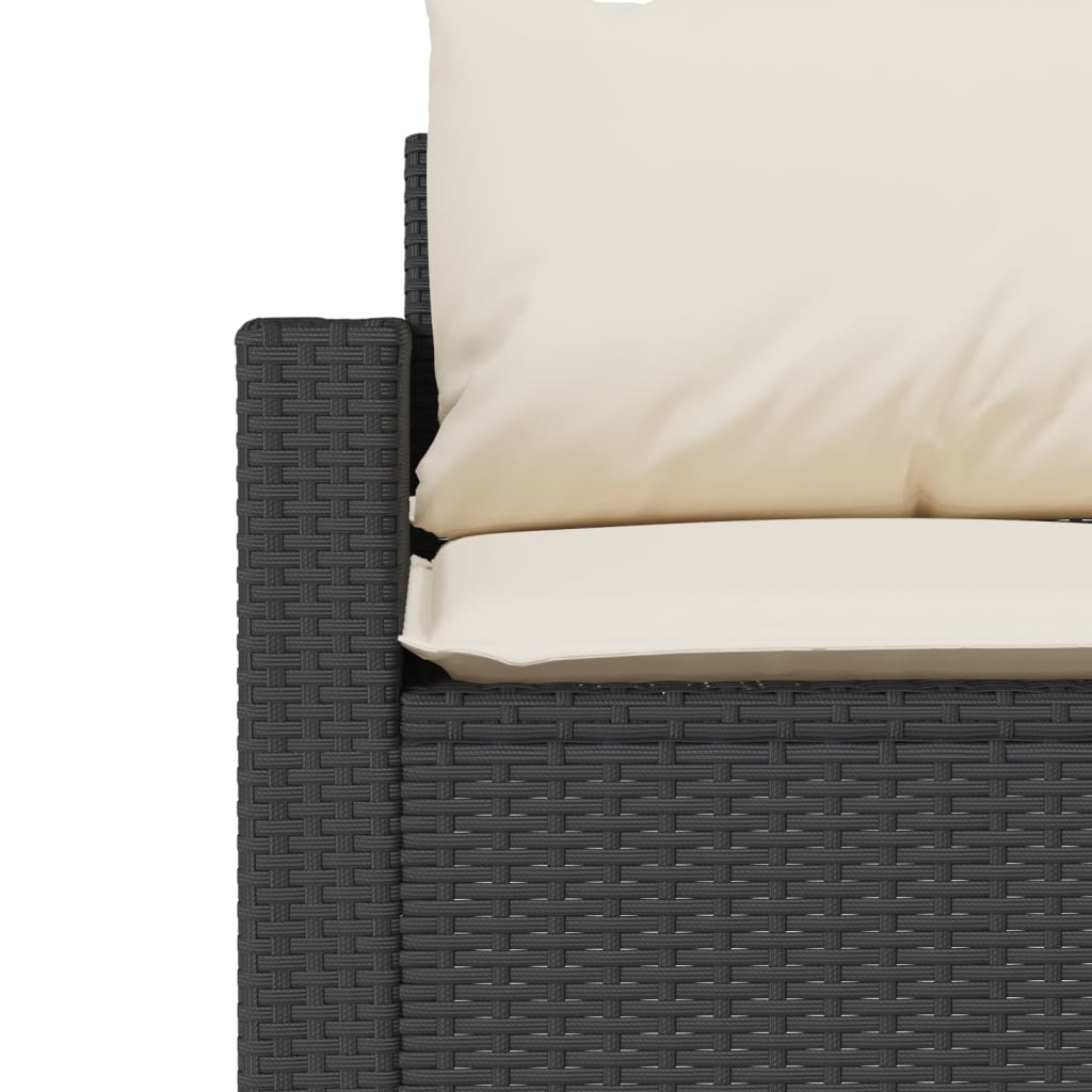 Set Mobilier De Grădină Cu Perne, 2 Piese, Negru, Poliratan