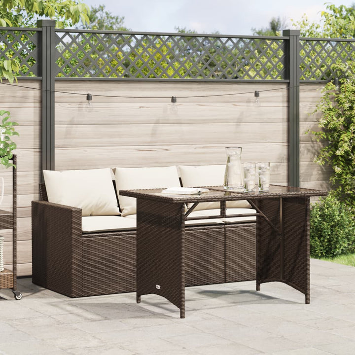 Set Mobilier De Grădină Cu Perne, 2 Piese, Negru, Poliratan