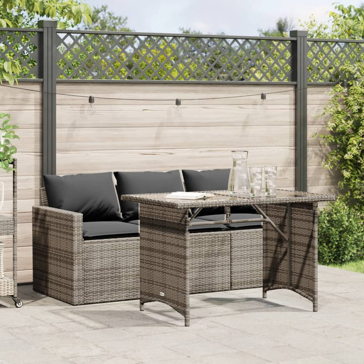Set Mobilier De Grădină Cu Perne, 2 Piese, Negru, Poliratan