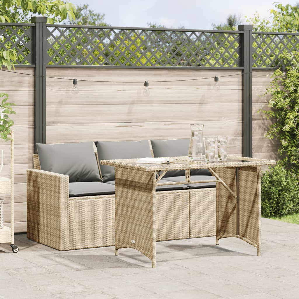 Set Mobilier De Grădină Cu Perne, 2 Piese, Negru, Poliratan