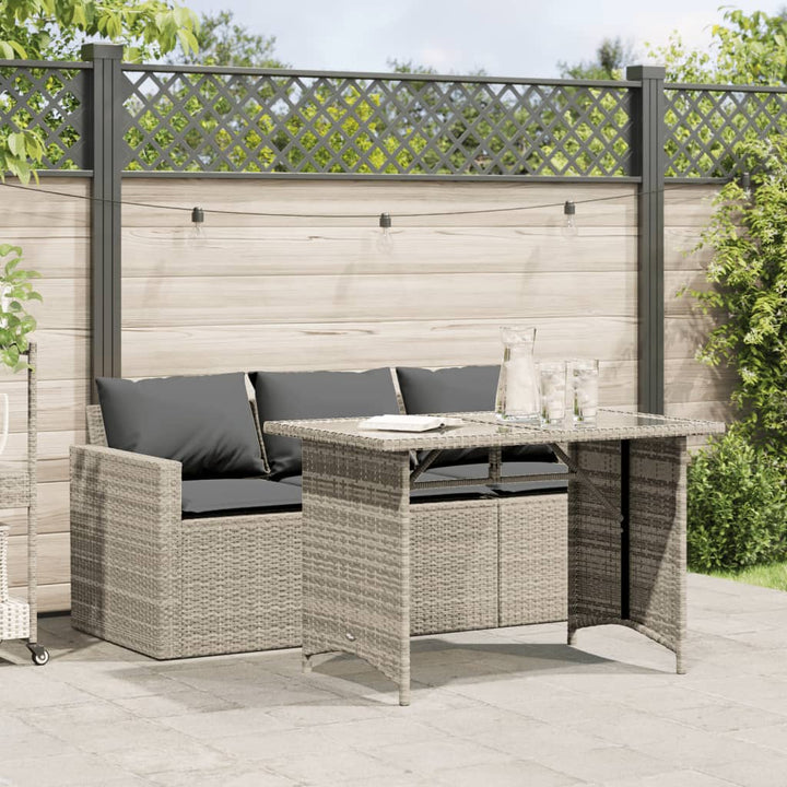 Set Mobilier De Grădină Cu Perne, 2 Piese, Negru, Poliratan