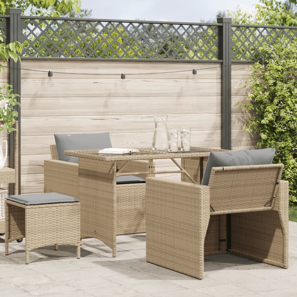 Set Canapele De Grădină, 4 Piese, Cu Perne, , Poliratan