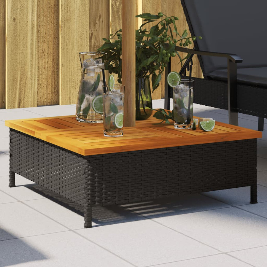 Mască Suport Umbrelă De Soare 70X70X25Cm Poliratan/Acacia
