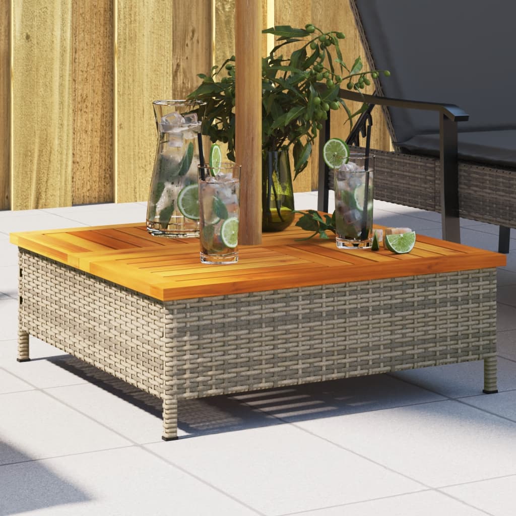 Mască Suport Umbrelă De Soare 70X70X25Cm Poliratan/Acacia