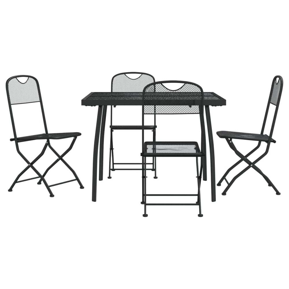 Set De Masă Pentru Grădină, 5 Piese, Plasă Metalică Antracit