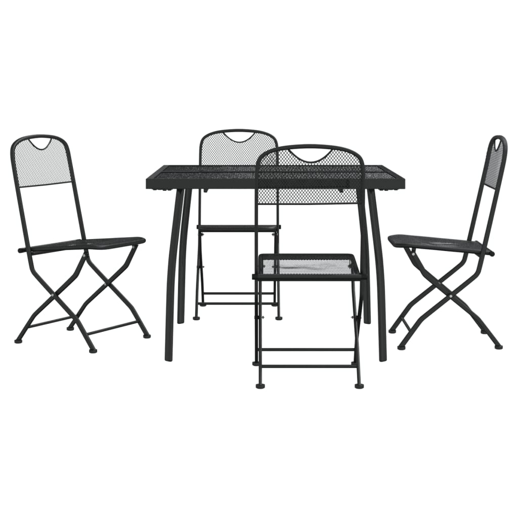 Set De Masă Pentru Grădină, 5 Piese, Plasă Metalică Antracit
