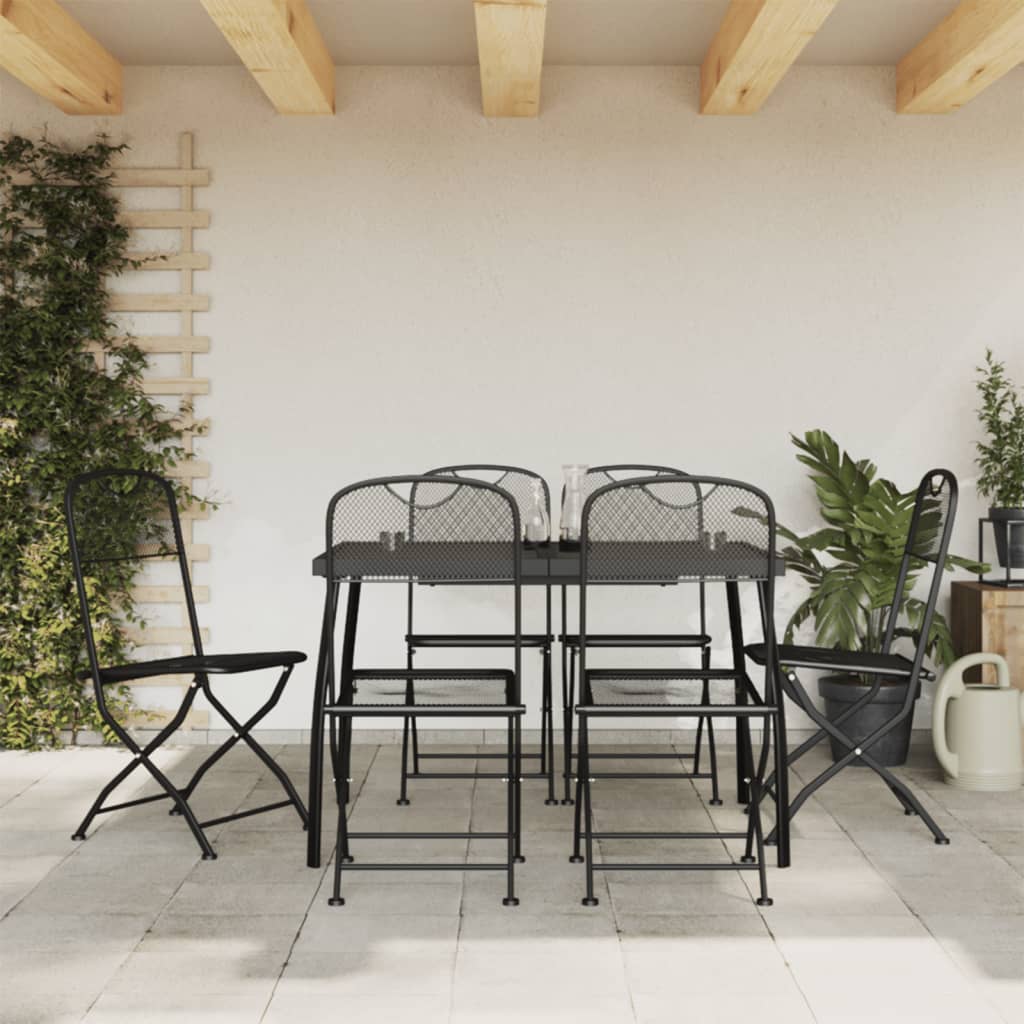 Set De Masă Pentru Grădină, 5 Piese, Plasă Metalică Antracit