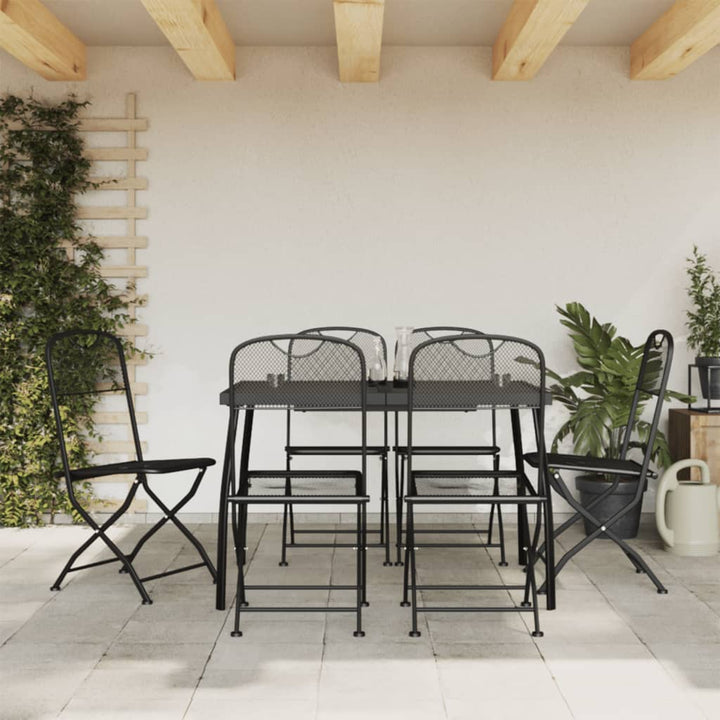 Set De Masă Pentru Grădină, 5 Piese, Plasă Metalică Antracit