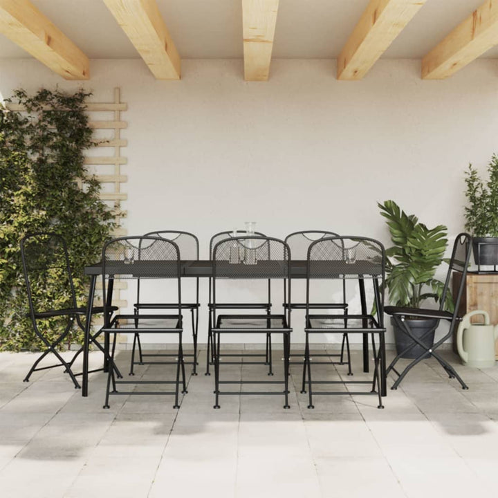 Set De Masă Pentru Grădină, 5 Piese, Plasă Metalică Antracit