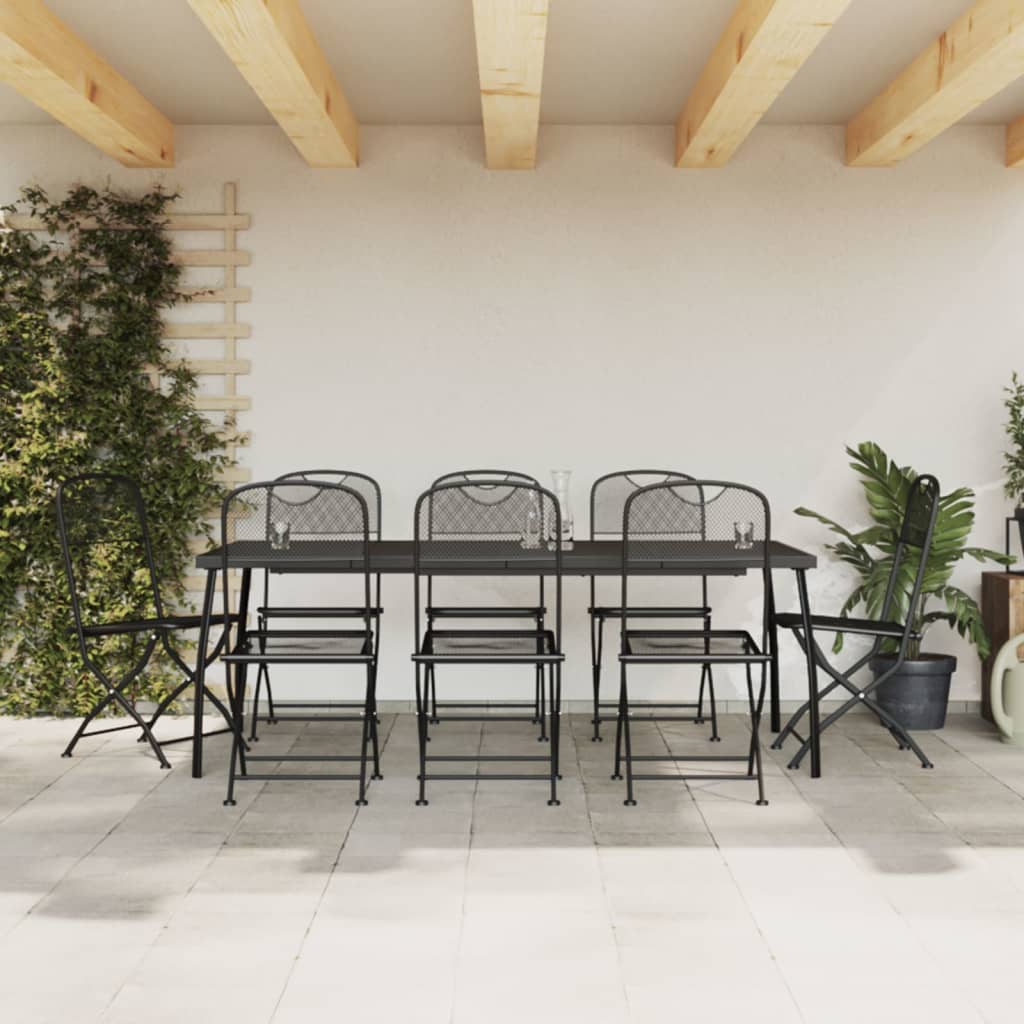 Set De Masă Pentru Grădină, 5 Piese, Plasă Metalică Antracit