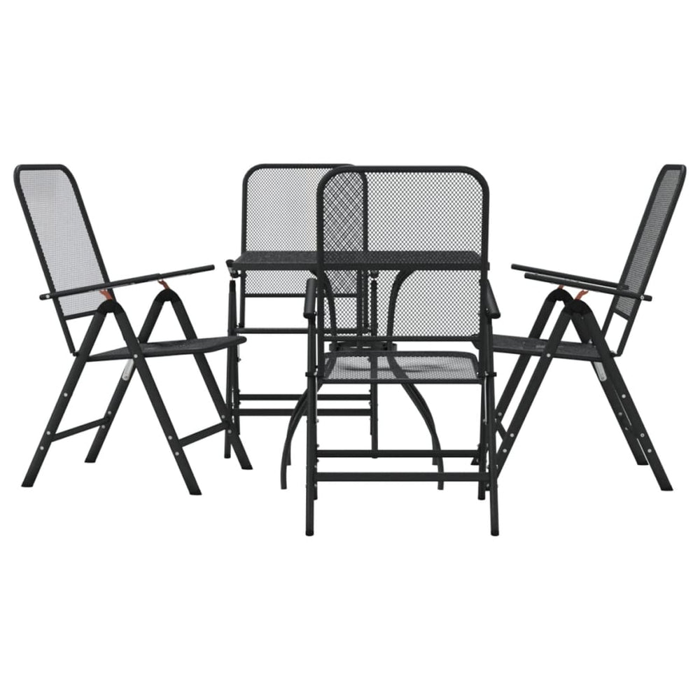 Set De Masă Pentru Grădină, 5 Piese, Plasă Metalică Antracit