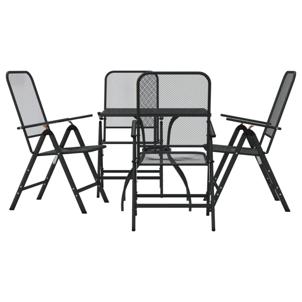 Set De Masă Pentru Grădină, 5 Piese, Plasă Metalică Antracit