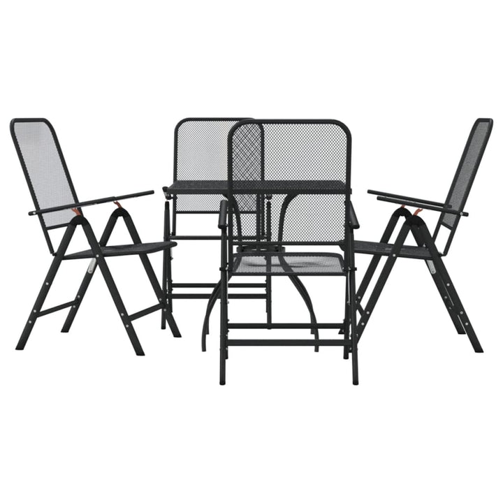 Set De Masă Pentru Grădină, 5 Piese, Plasă Metalică Antracit