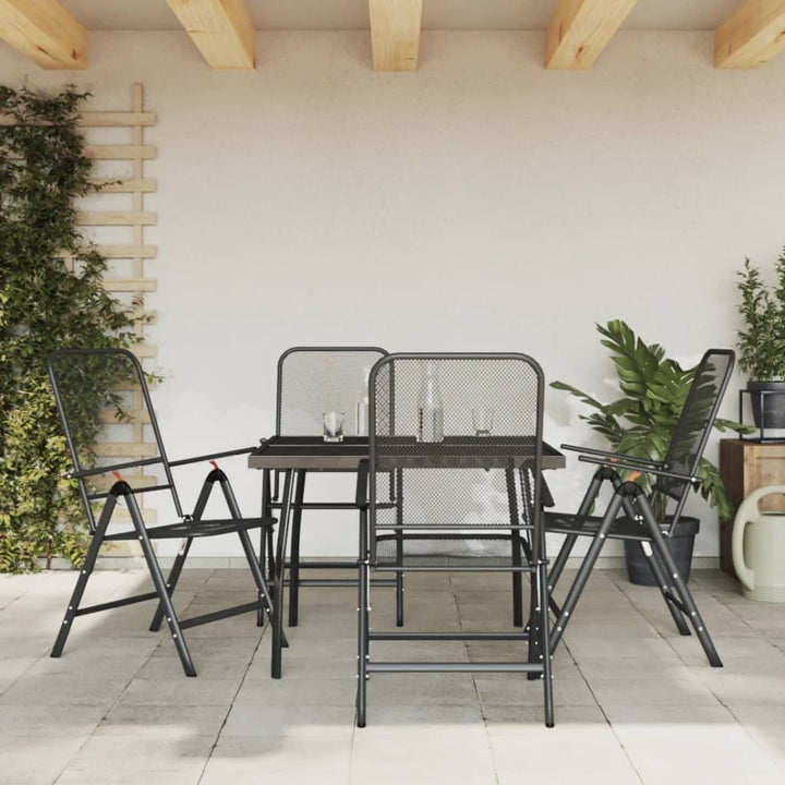 Set De Masă Pentru Grădină, 5 Piese, Plasă Metalică Antracit
