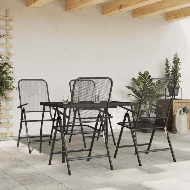 Set De Masă Pentru Grădină, 5 Piese, Plasă Metalică Antracit