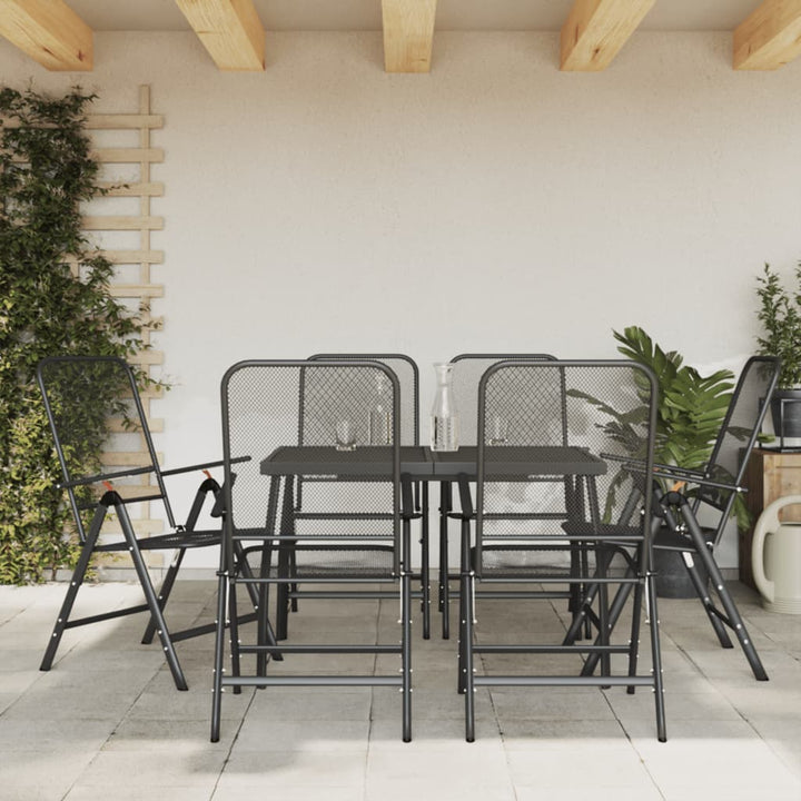 Set De Masă Pentru Grădină, 5 Piese, Plasă Metalică Antracit