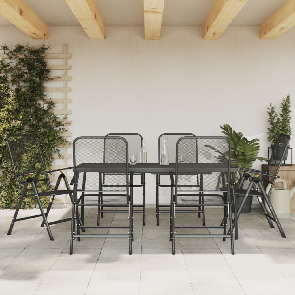 Set De Masă Pentru Grădină, 5 Piese, Plasă Metalică Antracit